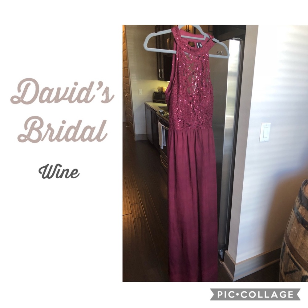 Wine David’s Bridal bridesmaid dress. Size 13.